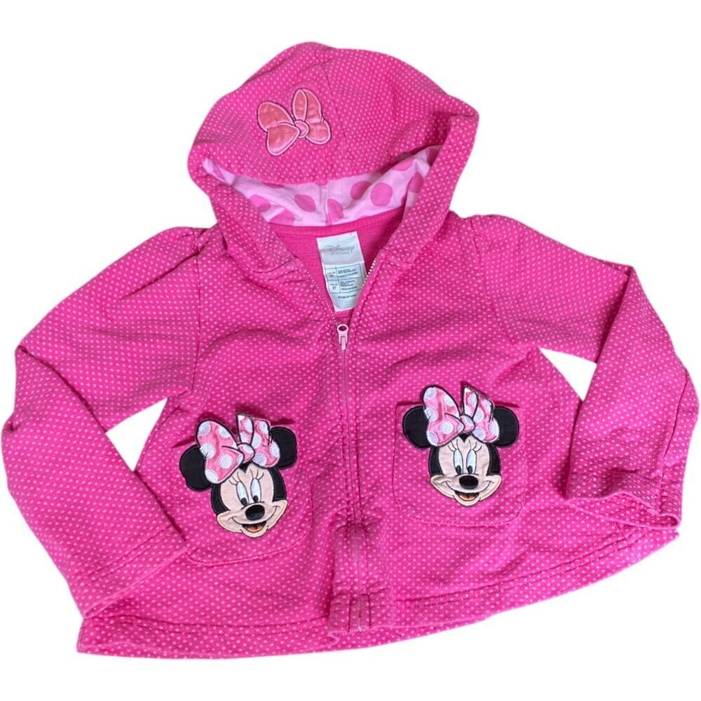 Vintage Disney Store Sweatshirt with Minnie Mouse Pockets 3T Pink